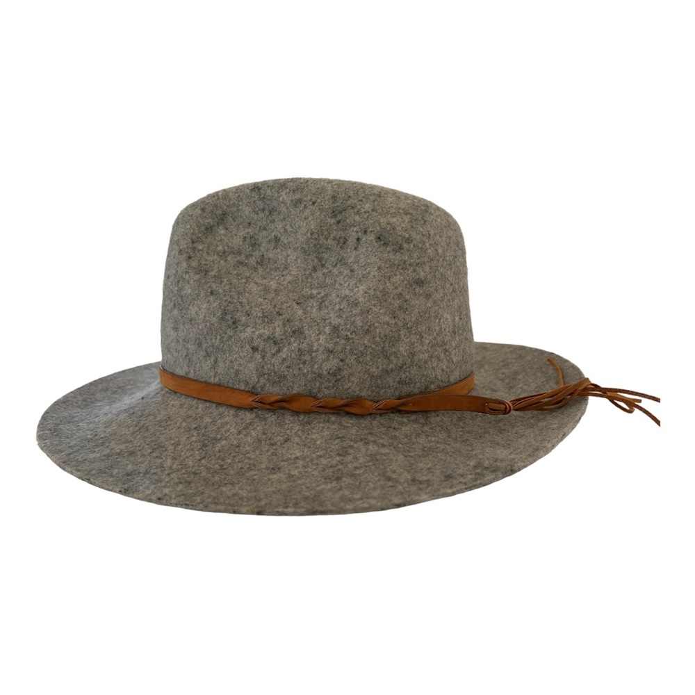 Felt wool fedora 100% Wool Hat womens leather Boho L rancher - Picture 2 of 16